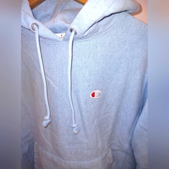 Champion Classic C Relaxed Heathered Reverse Weave Hoodie Sweatshirt - Picture 3 of 8